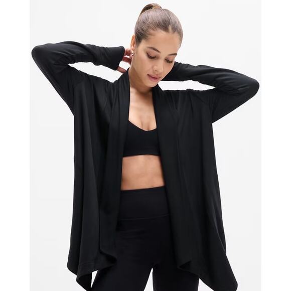 Athleta Pranayama Wrap Cardigan Black SZS - Picture 1 of 8